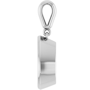 10K White Gold 12x8 mm Pear Charm/Pendant Mounting – image 6