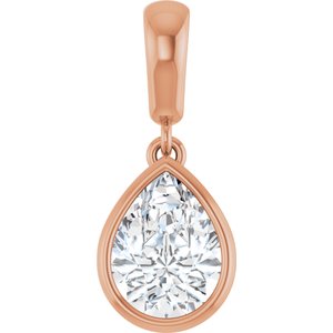 18K Rose Gold 8x6 mm Pear Charm/Pendant Mounting