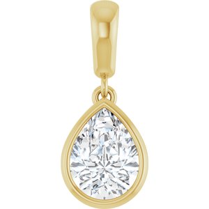 14K Yellow Gold 8x6 mm Pear Charm/Pendant Mounting