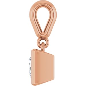 10K Rose Gold 5x5 mm Square Charm/Pendant Mounting – image 5