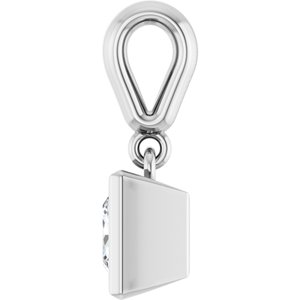 10K White Gold 5x5 mm Square Charm/Pendant Mounting – image 5