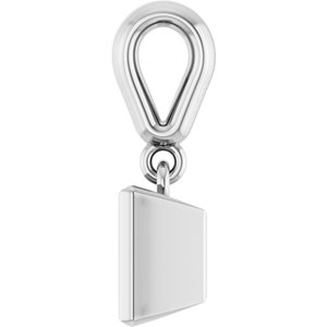 14K White Gold 5x5 mm Square Charm/Pendant Mounting – image 6