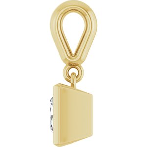 18K Yellow Gold 5x5 mm Square Charm/Pendant Mounting – image 5