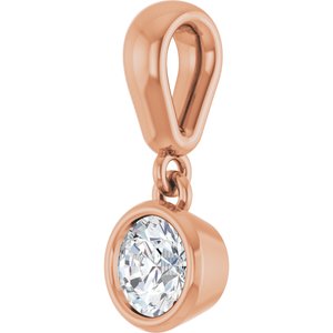 14K Rose Gold 4.4 mm Round Charm/Pendant Mounting – image 3