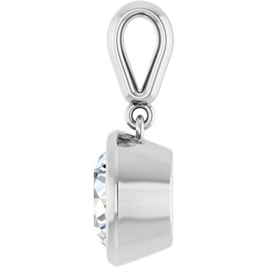 10K White Gold 8 mm Round Charm/Pendant Mounting – image 5