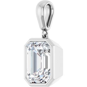 14K X1 White Gold 10x8 mm Emerald Charm/Pendant Mounting – image 3