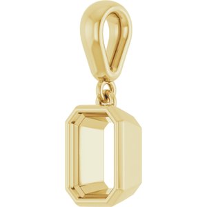 10K Yellow Gold 7x5 mm Emerald Charm/Pendant Mounting – image 4