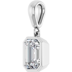 Continuum Sterling Silver 7x5 mm Emerald Charm/Pendant Mounting – image 3