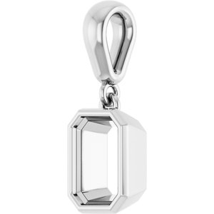 Continuum Sterling Silver 7x5 mm Emerald Charm/Pendant Mounting – image 4