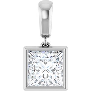 Continuum Sterling Silver 7x7 mm Square Charm/Pendant Mounting