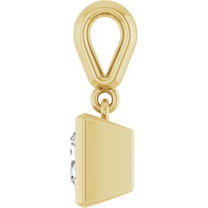 10K Yellow Gold 5.5x5.5 mm Square Charm/Pendant Mounting – image 5