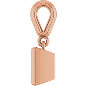18K Rose Gold 5.5x5.5 mm Square Charm/Pendant Mounting – image 6