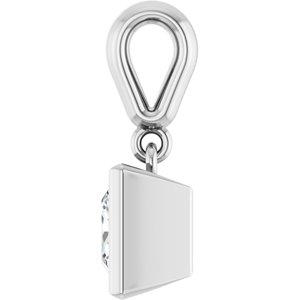14K White Gold 5.5x5.5 mm Square Charm/Pendant Mounting – image 5