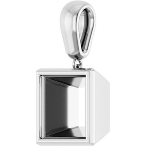 Sterling Silver 10x10 mm Square Charm/Pendant Mounting – image 4