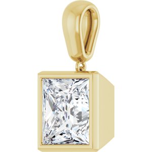 18K Yellow Gold 10x10 mm Square Charm/Pendant Mounting – image 3