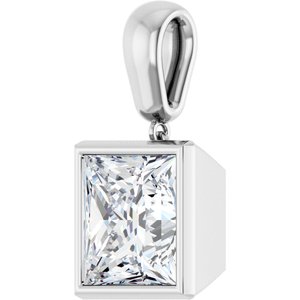 Platinum 10x10 mm Square Charm/Pendant Mounting – image 3