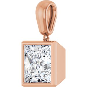 14K Rose Gold 10x10 mm Square Charm/Pendant Mounting – image 3