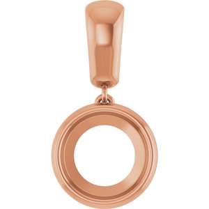 10K Rose Gold 9.4 mm Round Charm/Pendant Mounting – image 2