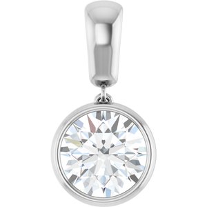 Platinum 9.4 mm Round Charm/Pendant Mounting