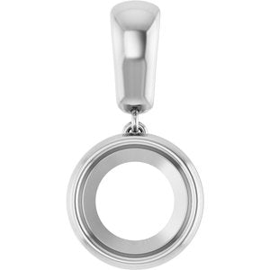 14K X1 White Gold 9.4 mm Round Charm/Pendant Mounting – image 2