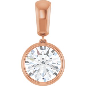 10K Rose Gold 9.4 mm Round Charm/Pendant Mounting