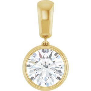 18K Yellow Gold 9.4 mm Round Charm/Pendant Mounting