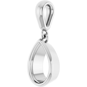 Platinum 9x6 mm Pear Charm/Pendant Mounting – image 4