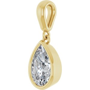 14K Yellow Gold 9x6 mm Pear Charm/Pendant Mounting – image 3