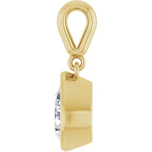 18K Yellow Gold 8x6 mm Pear Charm/Pendant Mounting – image 5