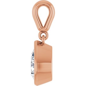 18K Rose Gold 8x6 mm Pear Charm/Pendant Mounting – image 5