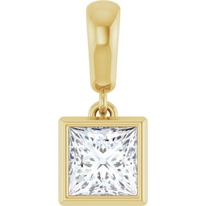 14K Yellow Gold 5x5 mm Square Charm/Pendant Mounting