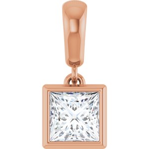 18K Rose Gold 5x5 mm Square Charm/Pendant Mounting