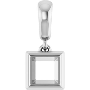 Sterling Silver 5x5 mm Square Charm/Pendant Mounting – image 2