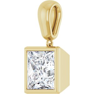10K Yellow Gold 9x9 mm Square Charm/Pendant Mounting – image 3