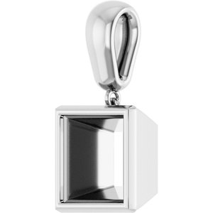 Platinum 9x9 mm Square Charm/Pendant Mounting – image 4