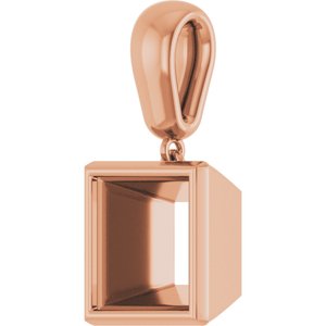 10K Rose Gold 9x9 mm Square Charm/Pendant Mounting – image 4
