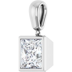 Platinum 9x9 mm Square Charm/Pendant Mounting – image 3