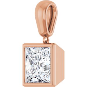 14K Rose Gold 9x9 mm Square Charm/Pendant Mounting – image 3