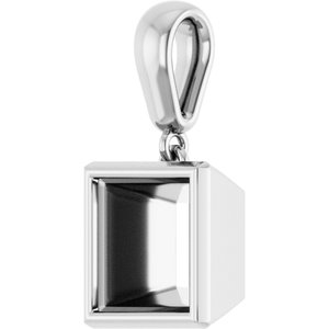 10K White Gold 7.5x7.5 mm Square Charm/Pendant Mounting – image 4