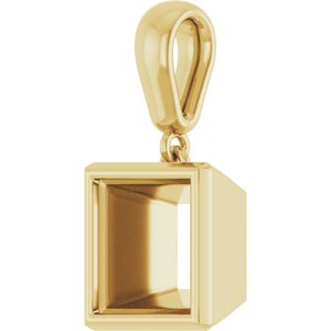 18K Yellow Gold 7.5x7.5 mm Square Charm/Pendant Mounting – image 4