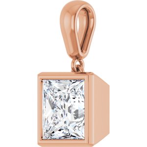 18K Rose Gold 7.5x7.5 mm Square Charm/Pendant Mounting – image 3