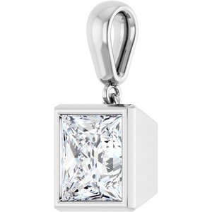 18K White Gold 7.5x7.5 mm Square Charm/Pendant Mounting – image 3