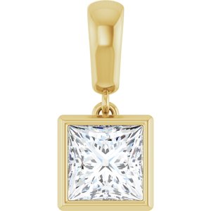 10K Yellow Gold 6x6 mm Square Charm/Pendant Mounting
