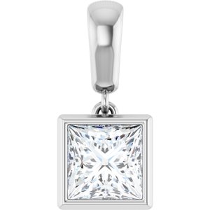 Continuum Sterling Silver 6x6 mm Square Charm/Pendant Mounting