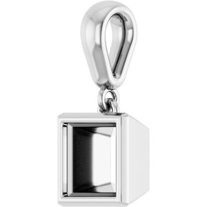 18K White Gold 5.5x5.5 mm Square Charm/Pendant Mounting – image 4