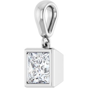 14K X1 White Gold 5.5x5.5 mm Square Charm/Pendant Mounting – image 3