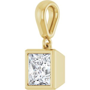 18K Yellow Gold 5.5x5.5 mm Square Charm/Pendant Mounting – image 3
