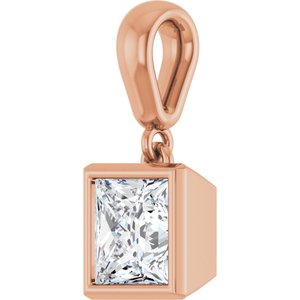 10K Rose Gold 5.5x5.5 mm Square Charm/Pendant Mounting – image 3