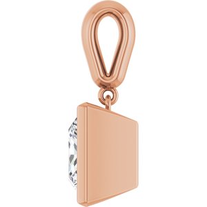 10K Rose Gold 9x9 mm Square Charm/Pendant Mounting – image 5