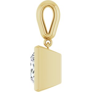18K Yellow Gold 9x9 mm Square Charm/Pendant Mounting – image 5